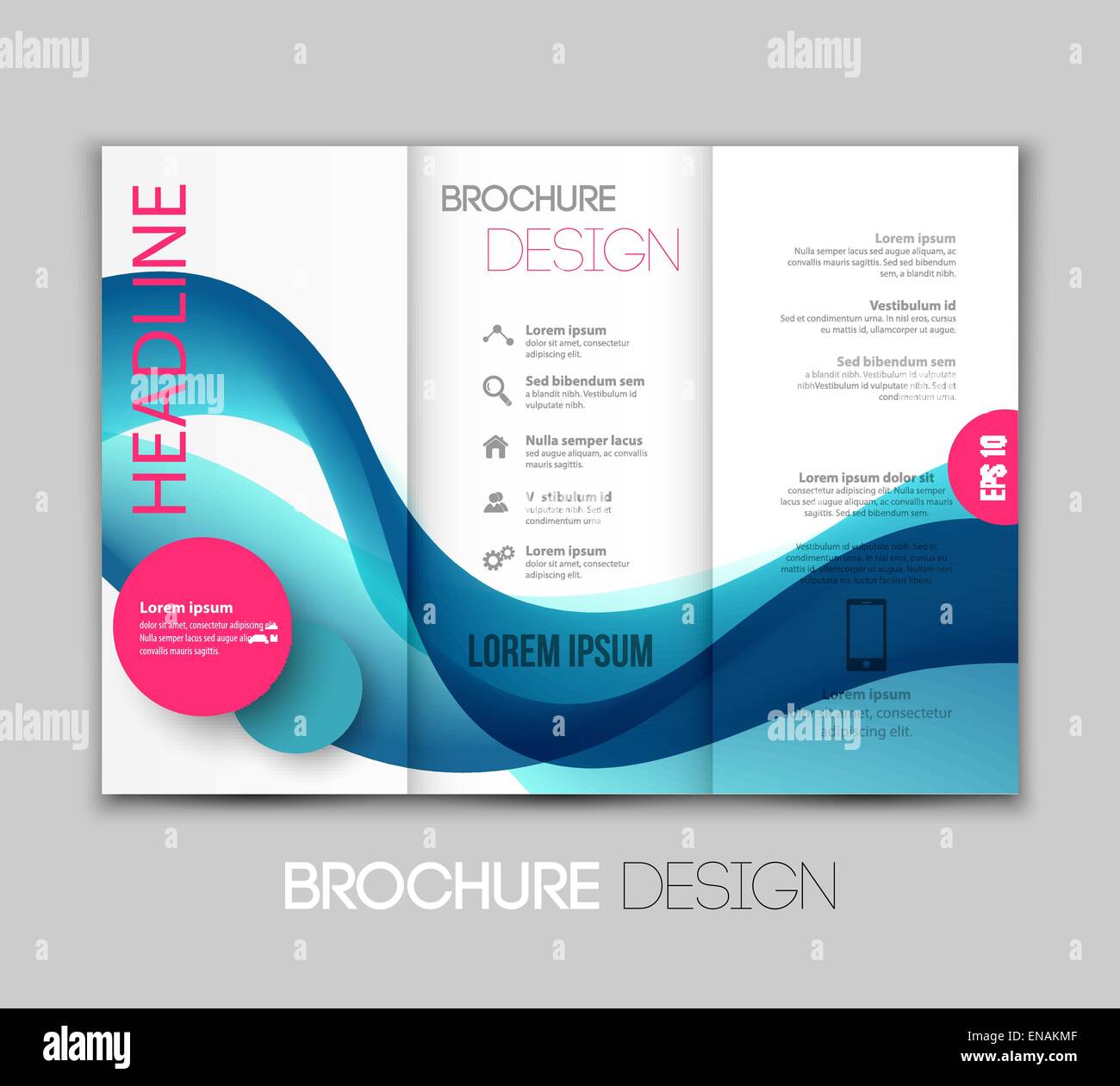 Vector Abstract curved lines background. Template brochure design Stock ...