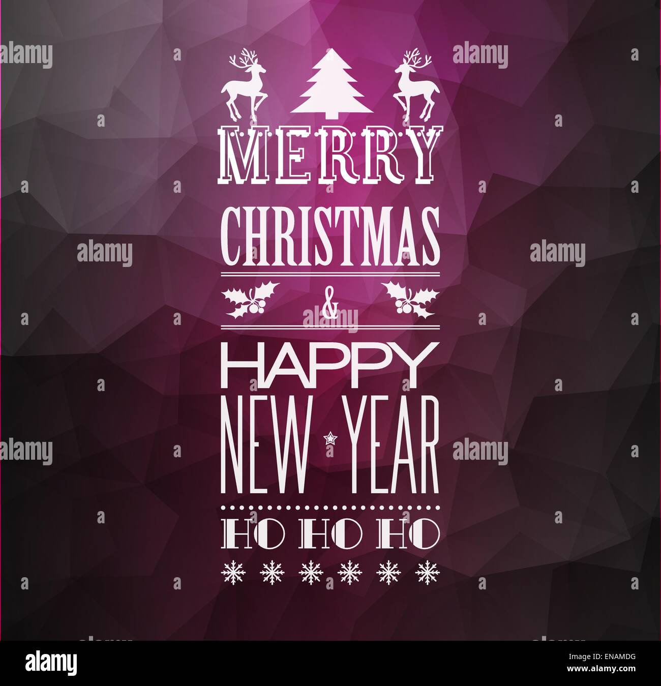 Vector Abstract Christmas light background with retro typography Stock ...