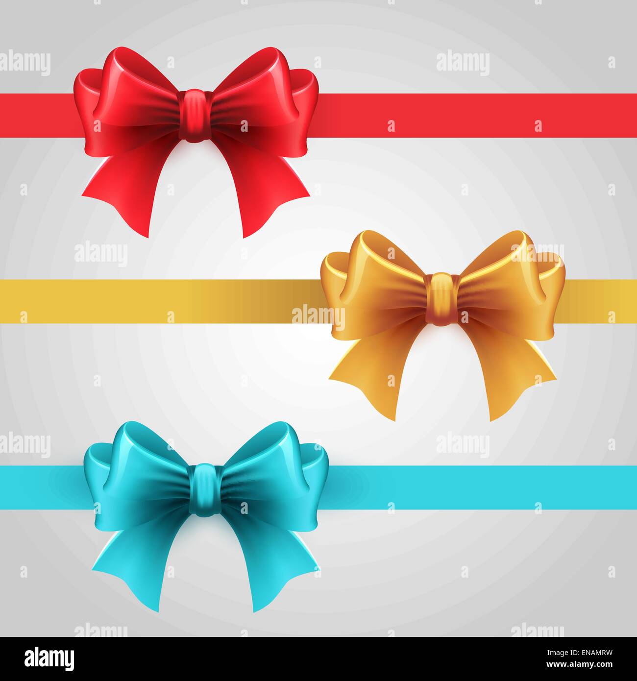 Vector Set of blue, Red and gold holiday ribbon with bow Stock Vector ...