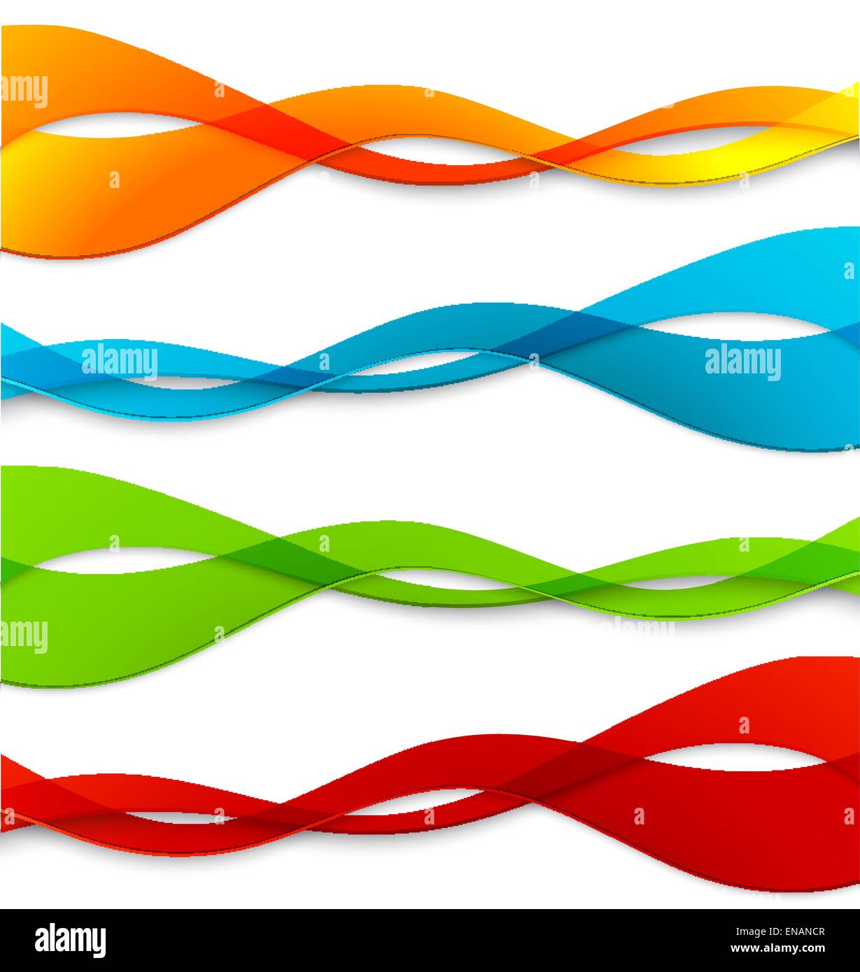 Vector Set of abstract color wavy lines for design brochure Stock ...