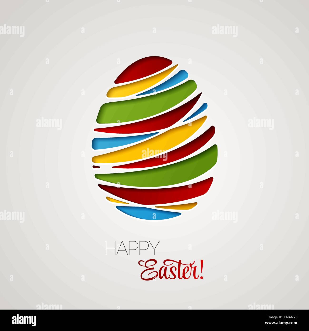 Happy Easter decorated card paper egg. Vector design Stock Vector Image ...