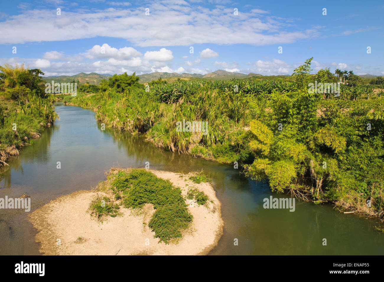 Landscape of the Valle de los Ingenios, Valley of the sugar refineries, Trinidad, Sancti Spiritus Province, Cuba Stock Photo