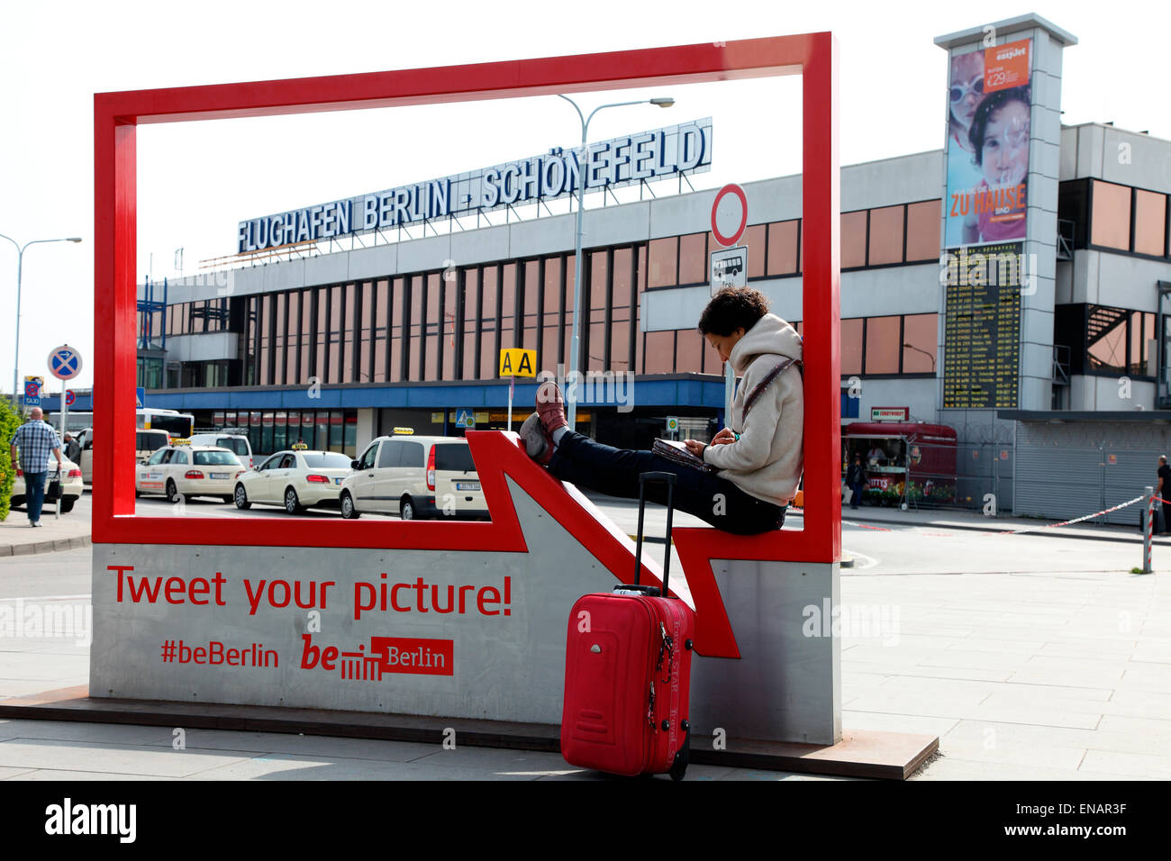 Invitation to tweet at Schonefeld Airport Berlin Stock Photo