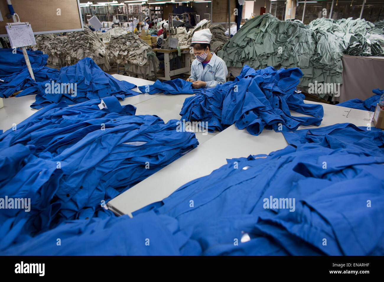 working conditions in a clothing factory in Vietnam Stock Photo Alamy