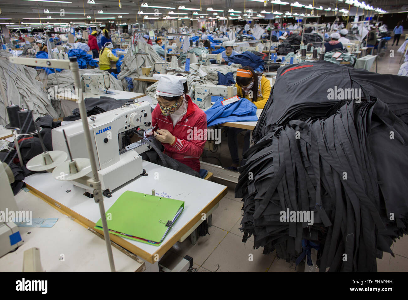 working conditions in a clothing factory in Vietnam Stock Photo Alamy
