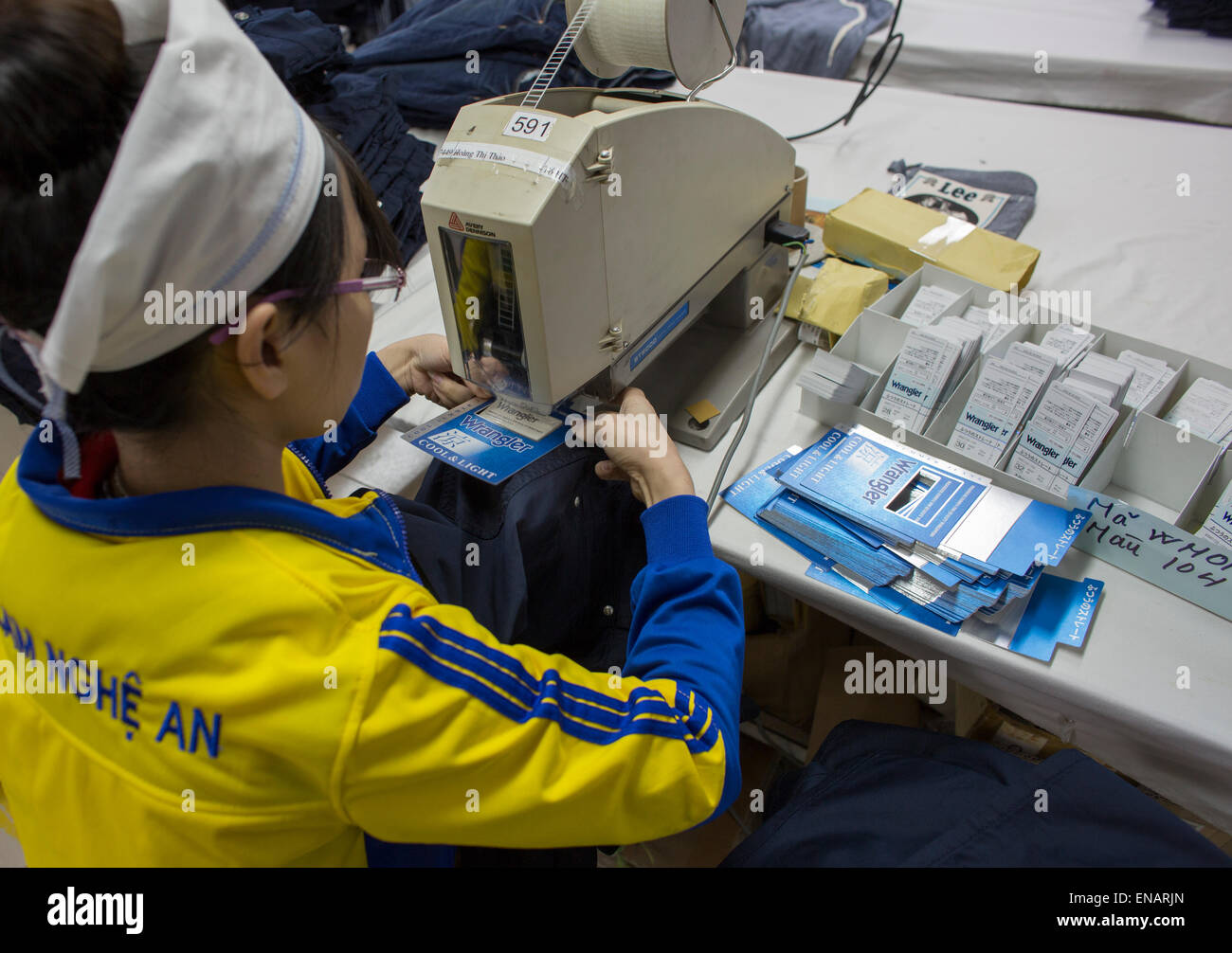 working conditions in a clothing factory in Vietnam Stock Photo Alamy