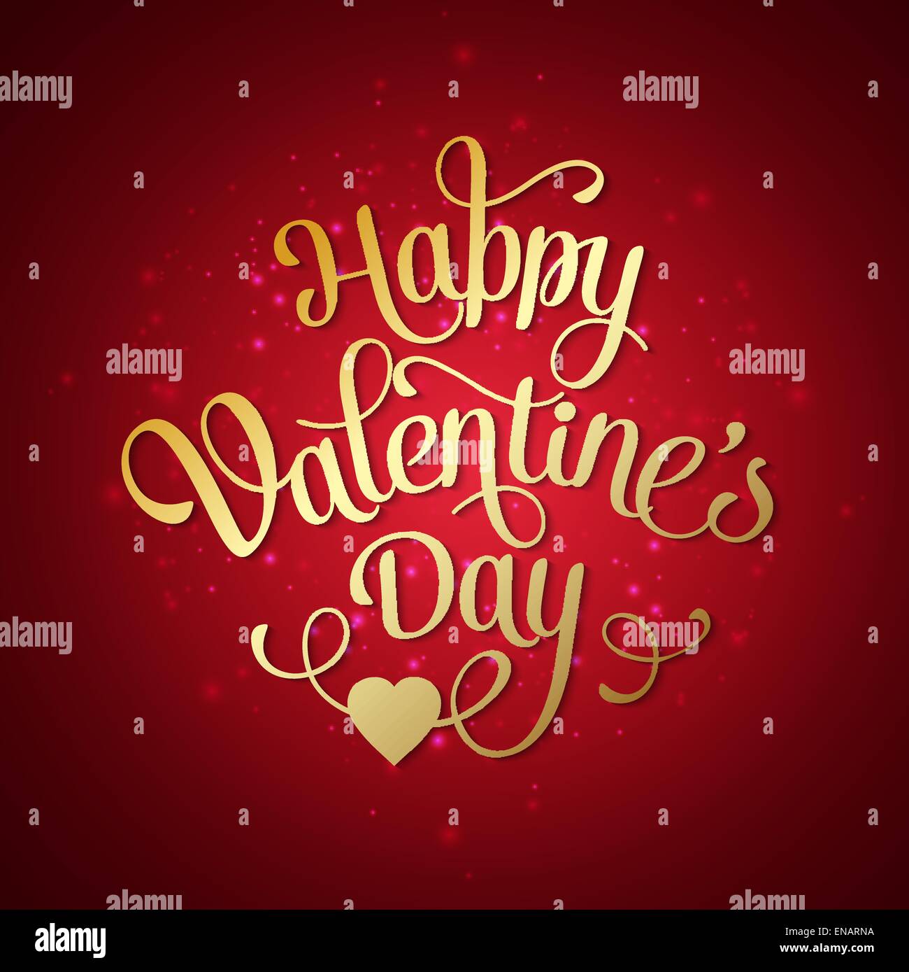 Vector Happy Valentines Day Vintage Card With Lettering Stock Vector ...