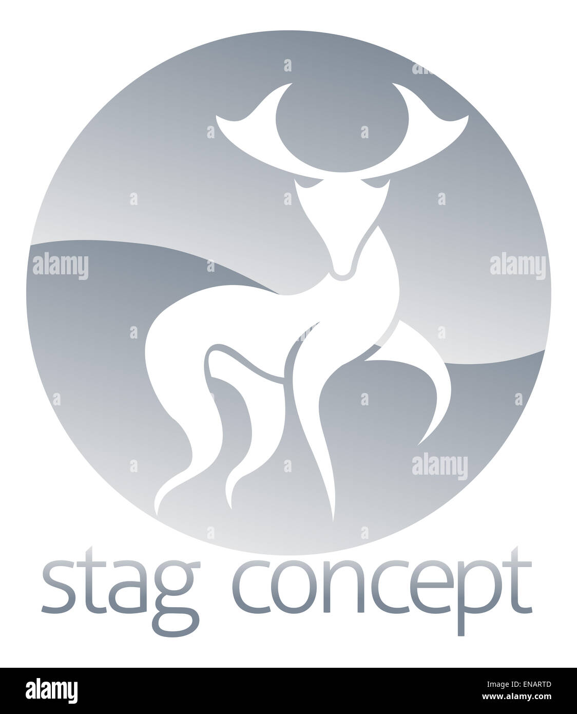 An abstract illustration of a stag deer concept design circle concept design Stock Photo