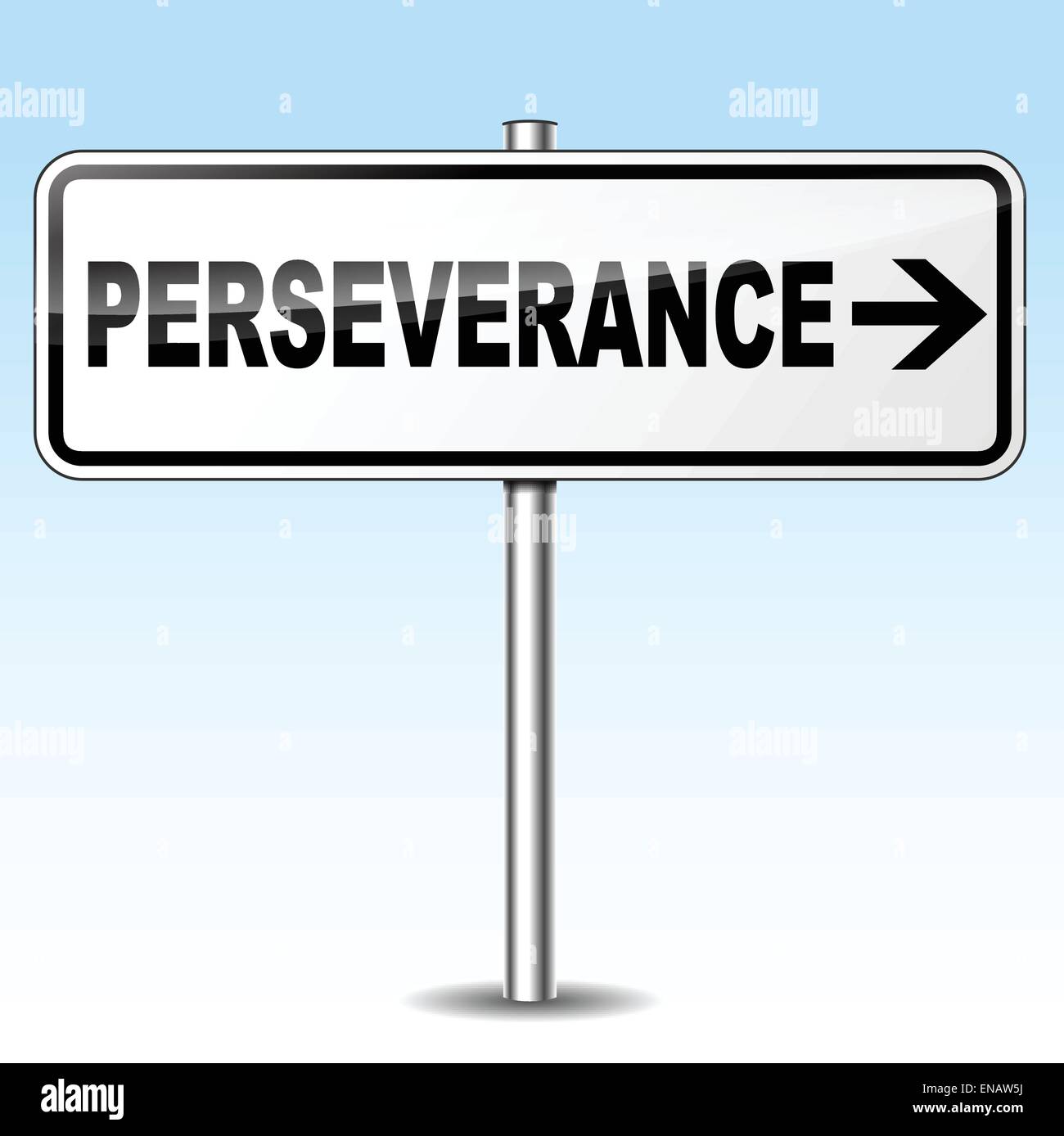 Vector illustration of perseverance design sign on white background