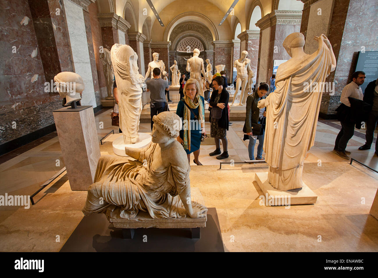 Ancient Greek art artwork sculpture sculptures. Musée du Louvre, Paris, France Stock Photo