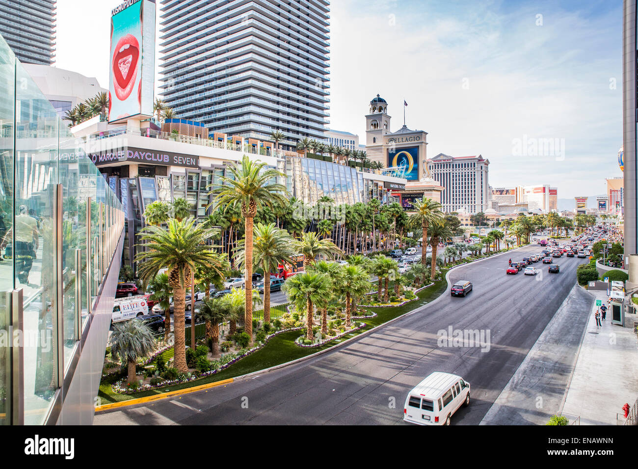 Las Vegas Cityscape and traffic Stock Photo