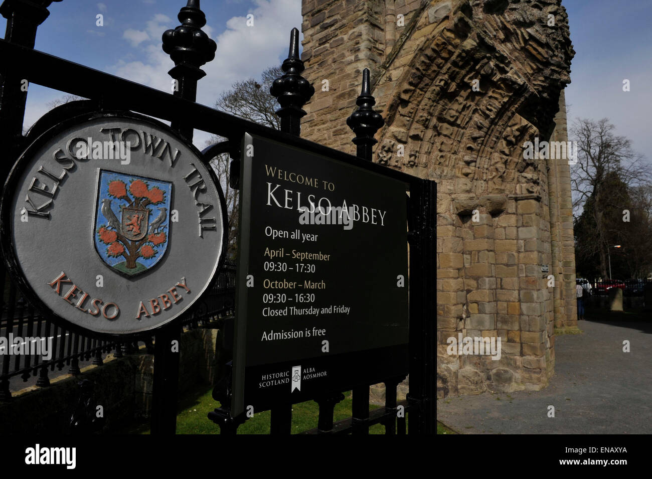 Kelso Abbey; Scottish Borders; 12th century; David I of Scotland; tourist attraction; Tironensians. Stock Photo