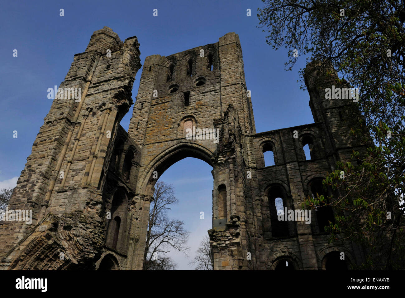 Kelso Abbey; Scottish Borders; 12th century; David I of Scotland; tourist attraction; Tironensians. Stock Photo