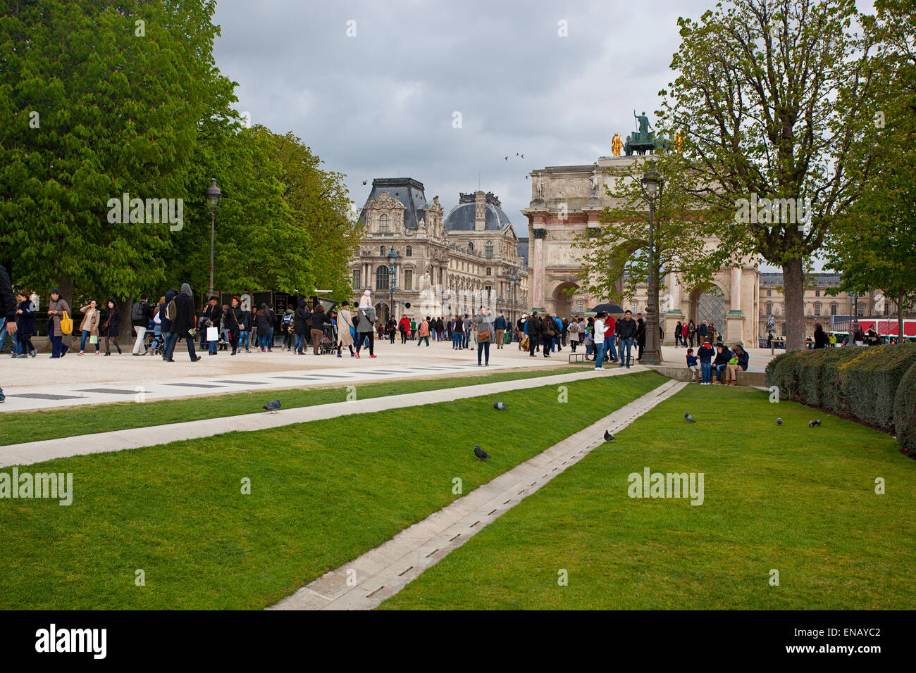 The Tuileries Garden or Jardin des Tuileries is a large public garden in Paris, France Stock Photo
