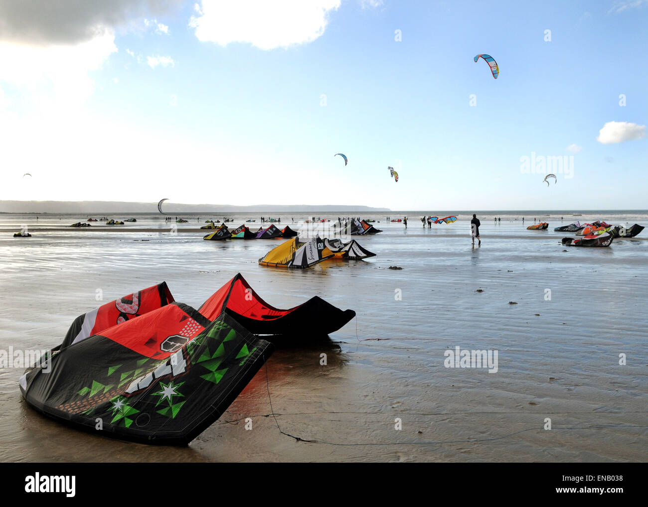 Kite Flying Competition Westward Ho! Beach North Devon Colourful Power