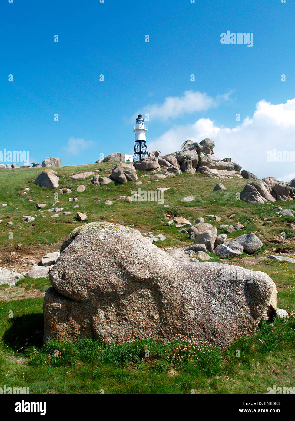 Peninnis Head Beacon,St Mary's,Isles of Scilly Stock Photo