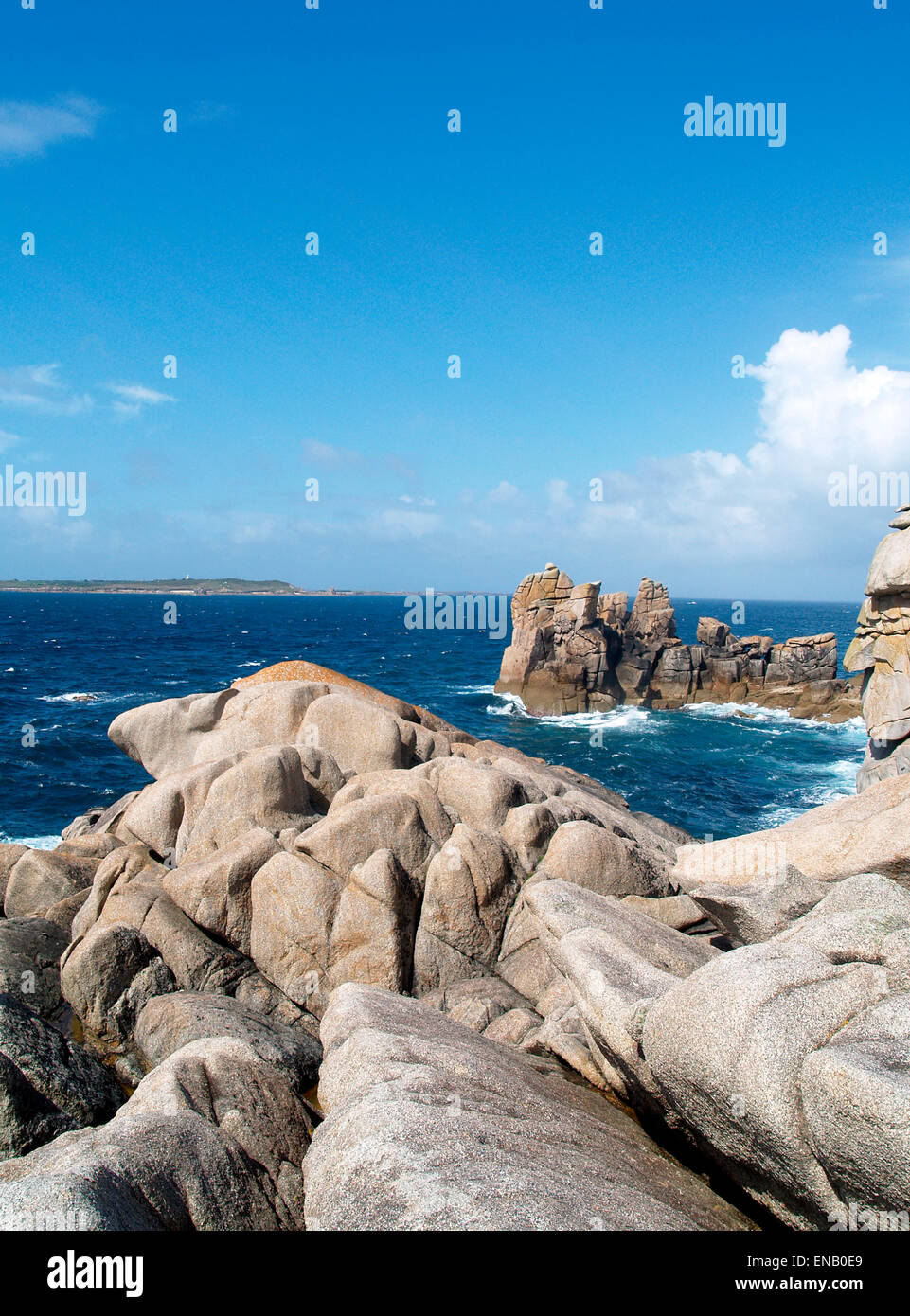 Penninis Head rocky coastline,St Mary's,Isles of Scilly Stock Photo