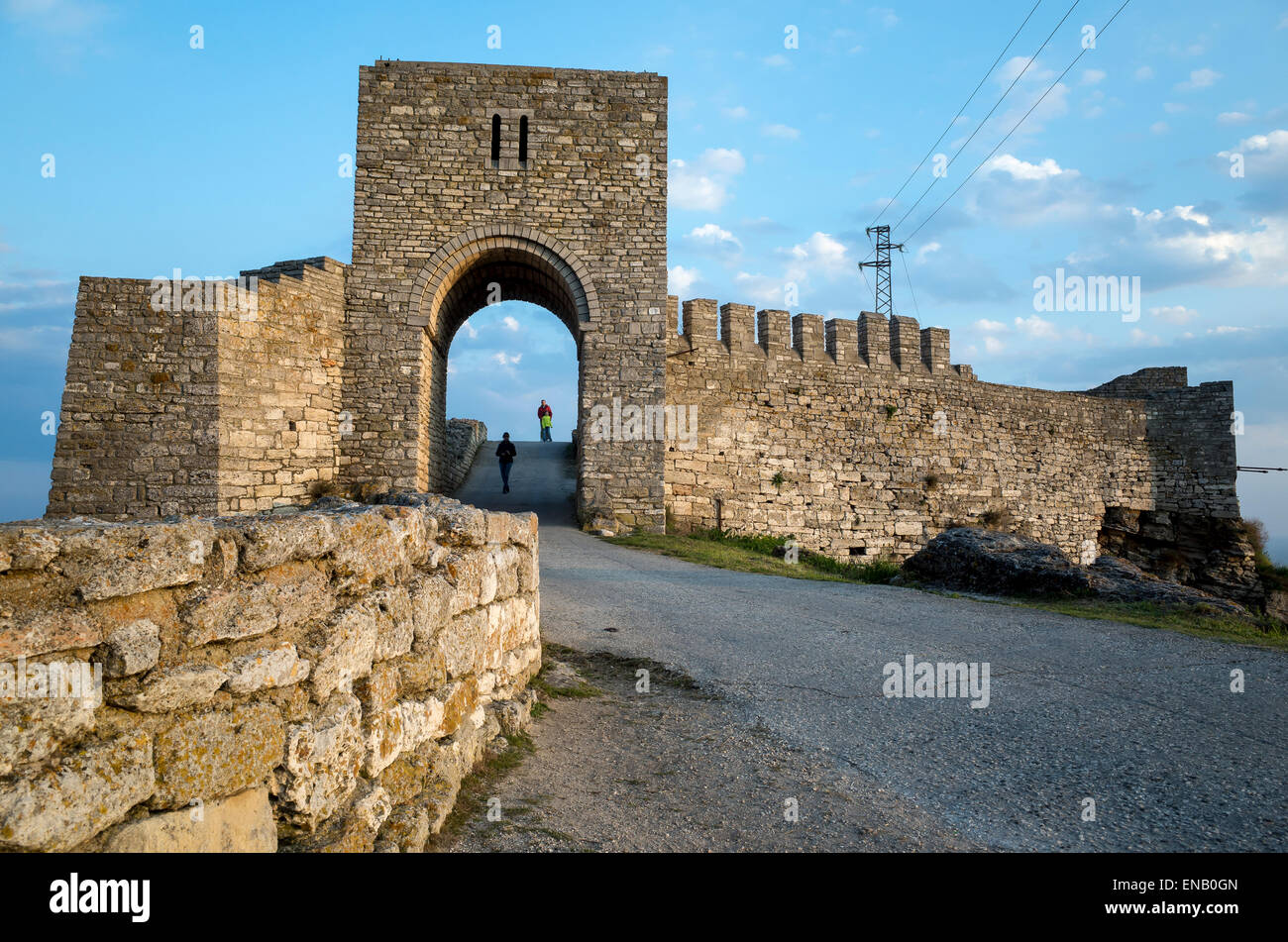 Tower and entry to the Citadel at Cape Kaliakra. Stock Photo