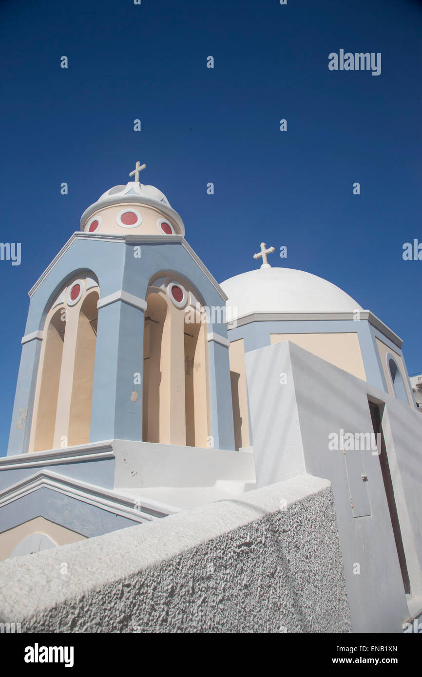 Catholic Church of Saint Stylianos, Fira, Santorini, Thira, Cyclades islands, Aegean Stock Photo