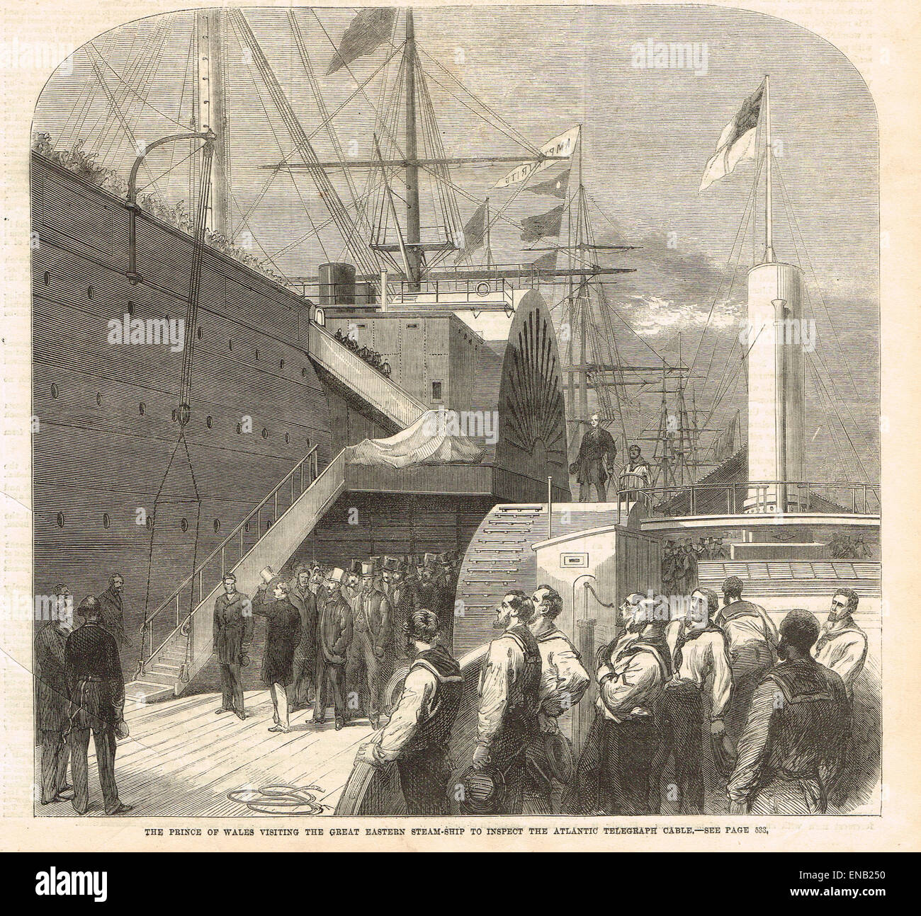 Prince of Wales visit Great Eastern 1865 Stock Photo Alamy