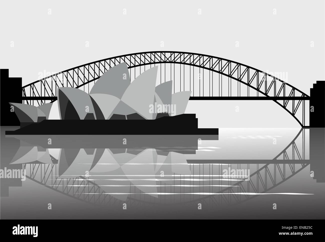 Sydney Harbor Bridge - vector Stock Vector