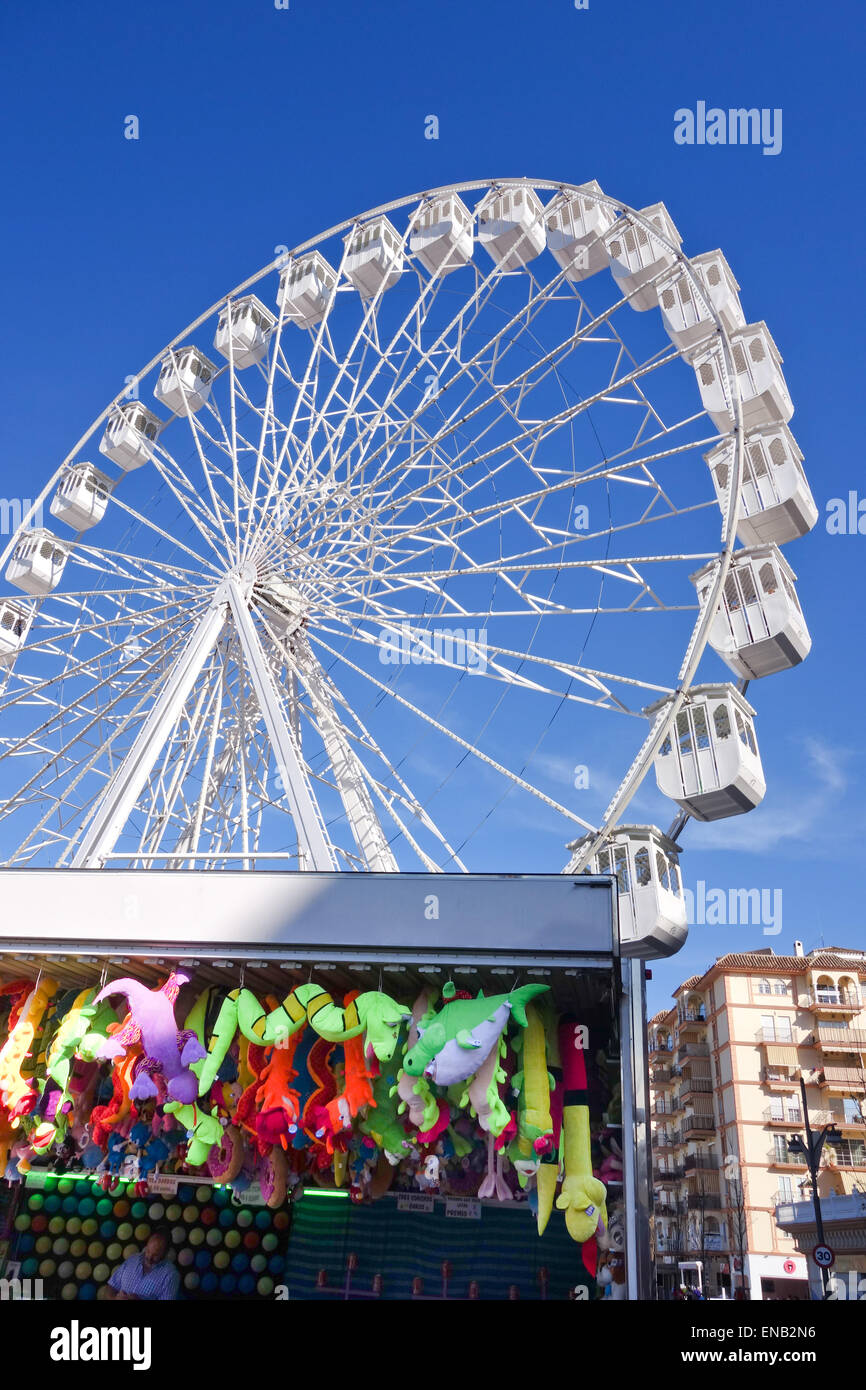 Old Ferris wheel on annual fair. funfair. Spain. Stock Photo