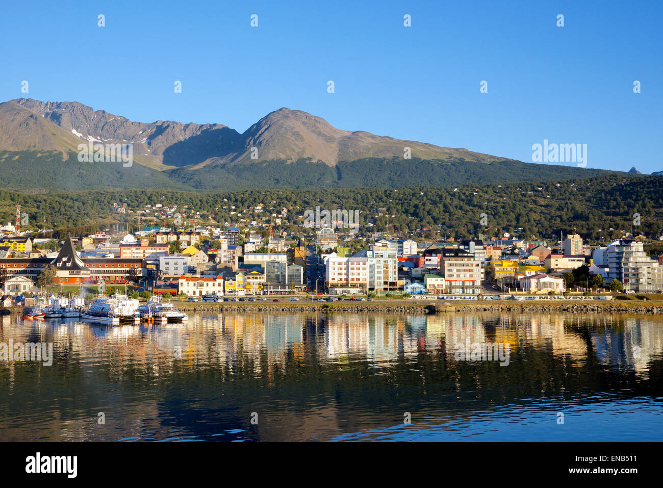 Ushuaia waterfront most southern city on earth Tierra del Fuego Argentina Stock Photo
