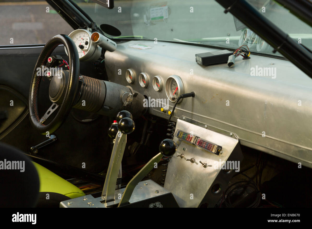 Plymouth Barracuda Drag Car with Mopar Engine Stock Photo