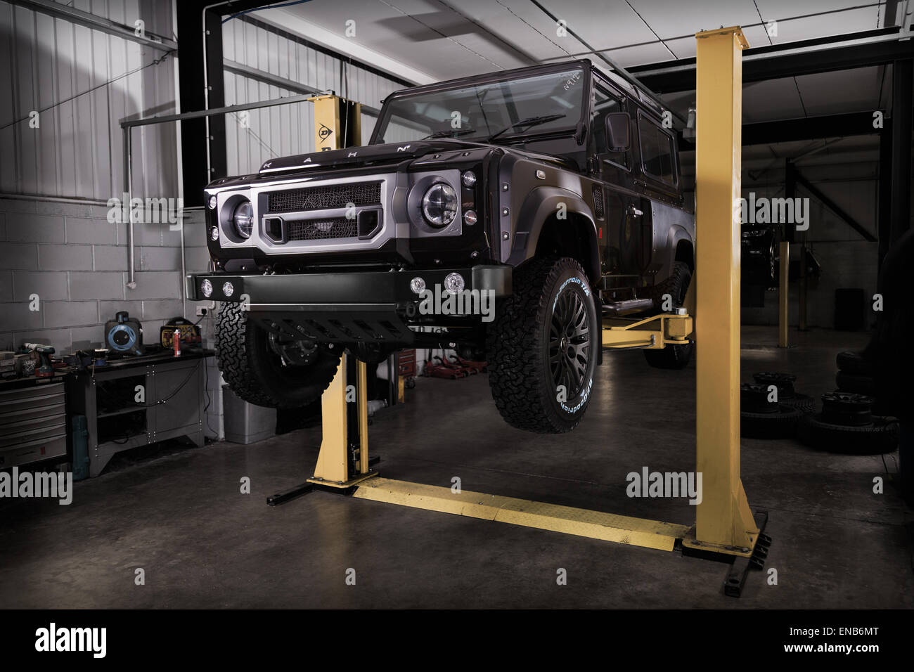 Land Rover Defender fitted with a Kahn Design body kit on a