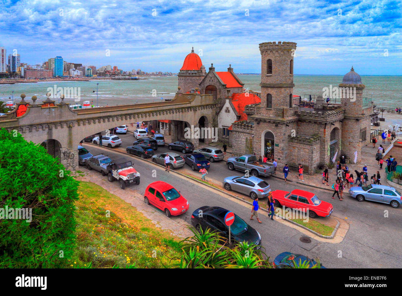 Torreon del Monje. Mar del Plata beaches an coast. Buenos Aires State, Argentina. Stock Photo