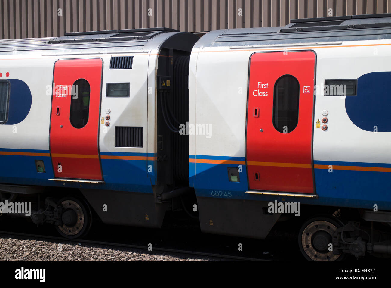 First Class carriages on an East Midlands train Stock Photo