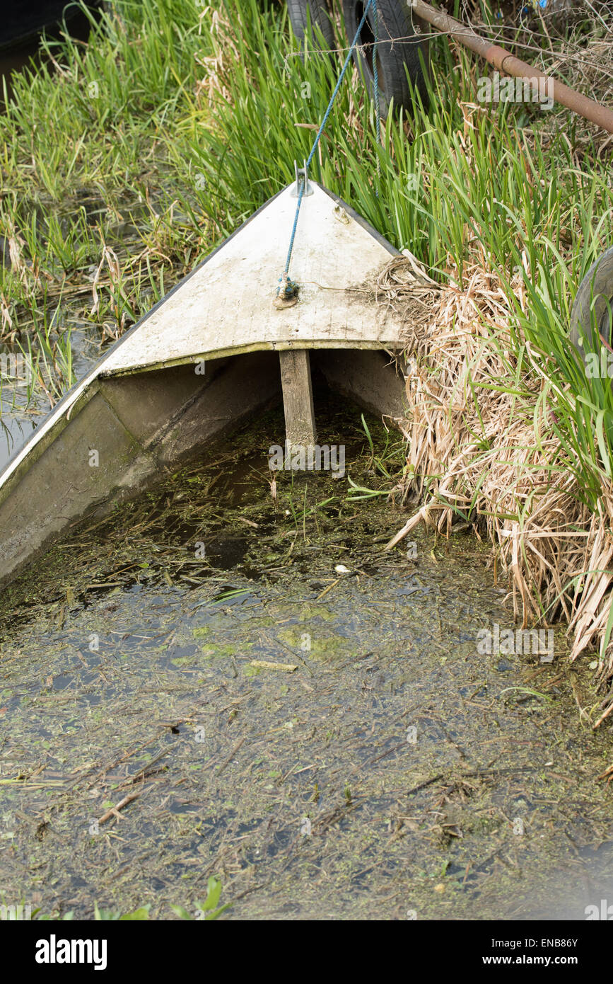 Sunken boat Stock Photo