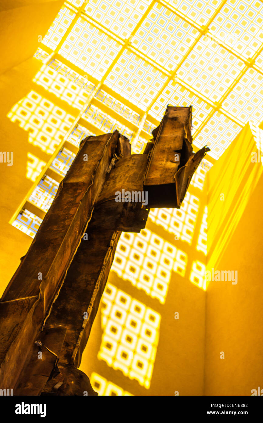 World Trade Center beam on display at Fort Worth Museum of Science and History, Fort Worth, Texas Stock Photo