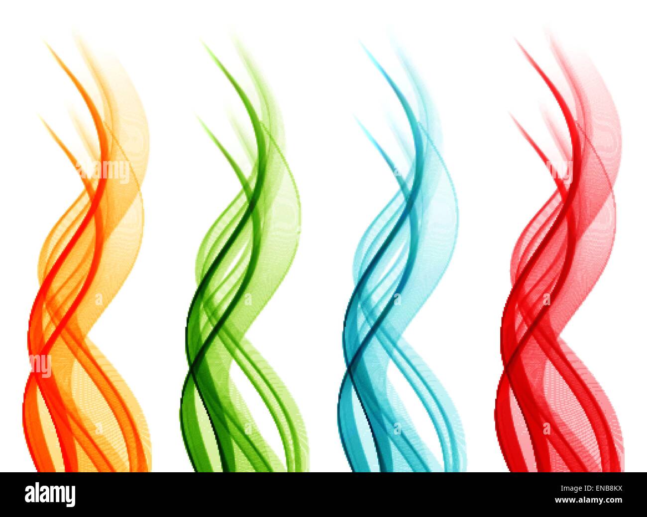 Abstract green wavy lines colorful Cut Out Stock Images & Pictures - Alamy