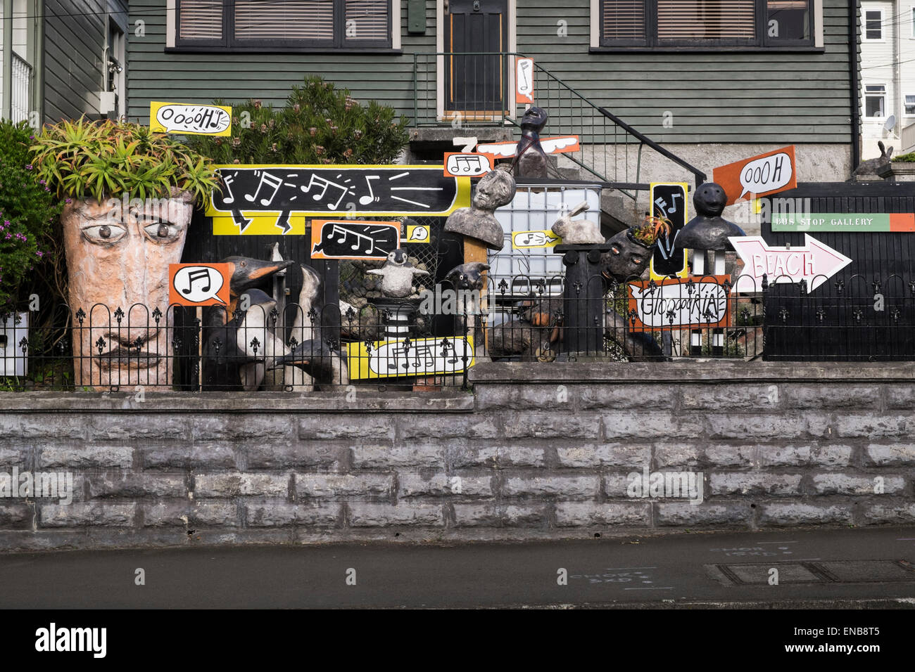 Bus stop gallery on Adelade road, Wellington, New Zealand. Stock Photo