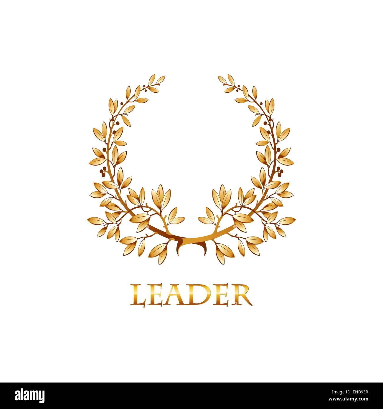 Vector gold laurel wreath. Leaves pattern. EPS 10 Stock Vector Image ...