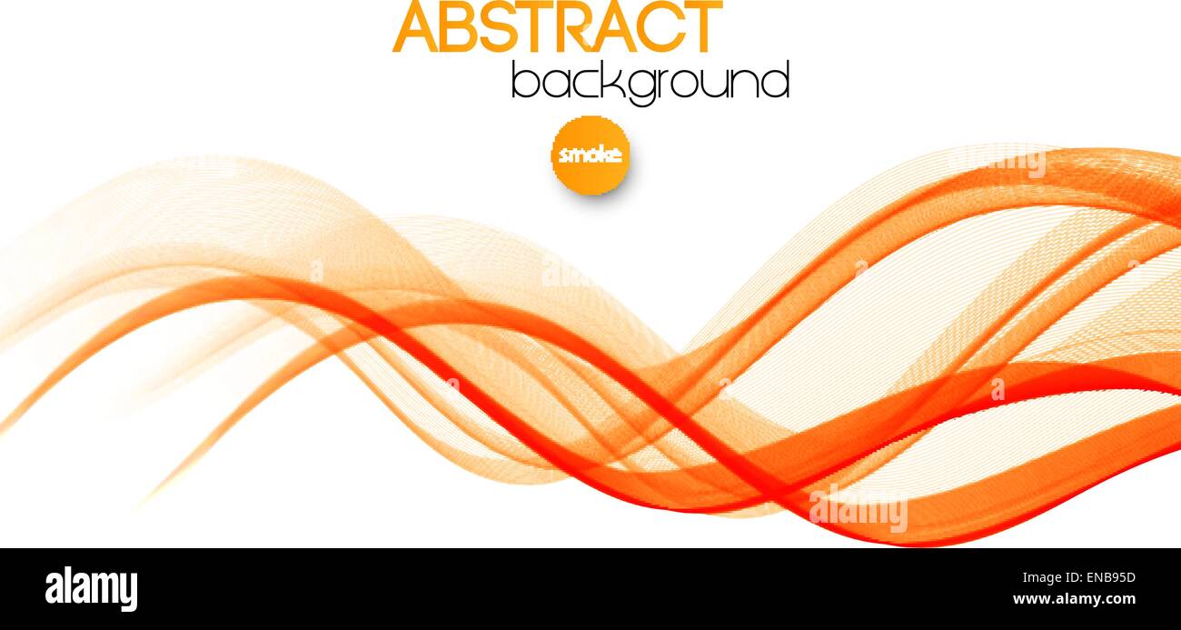 Vector Abstract orange curved smoky lines background. Brochure design