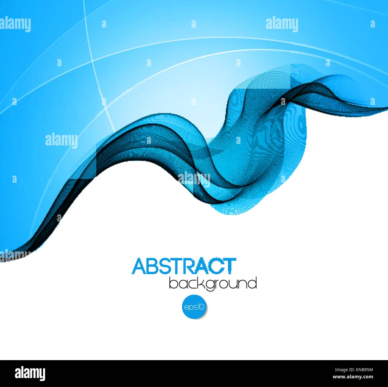 Vector Abstract blue curved lines background. Brochure design Stock