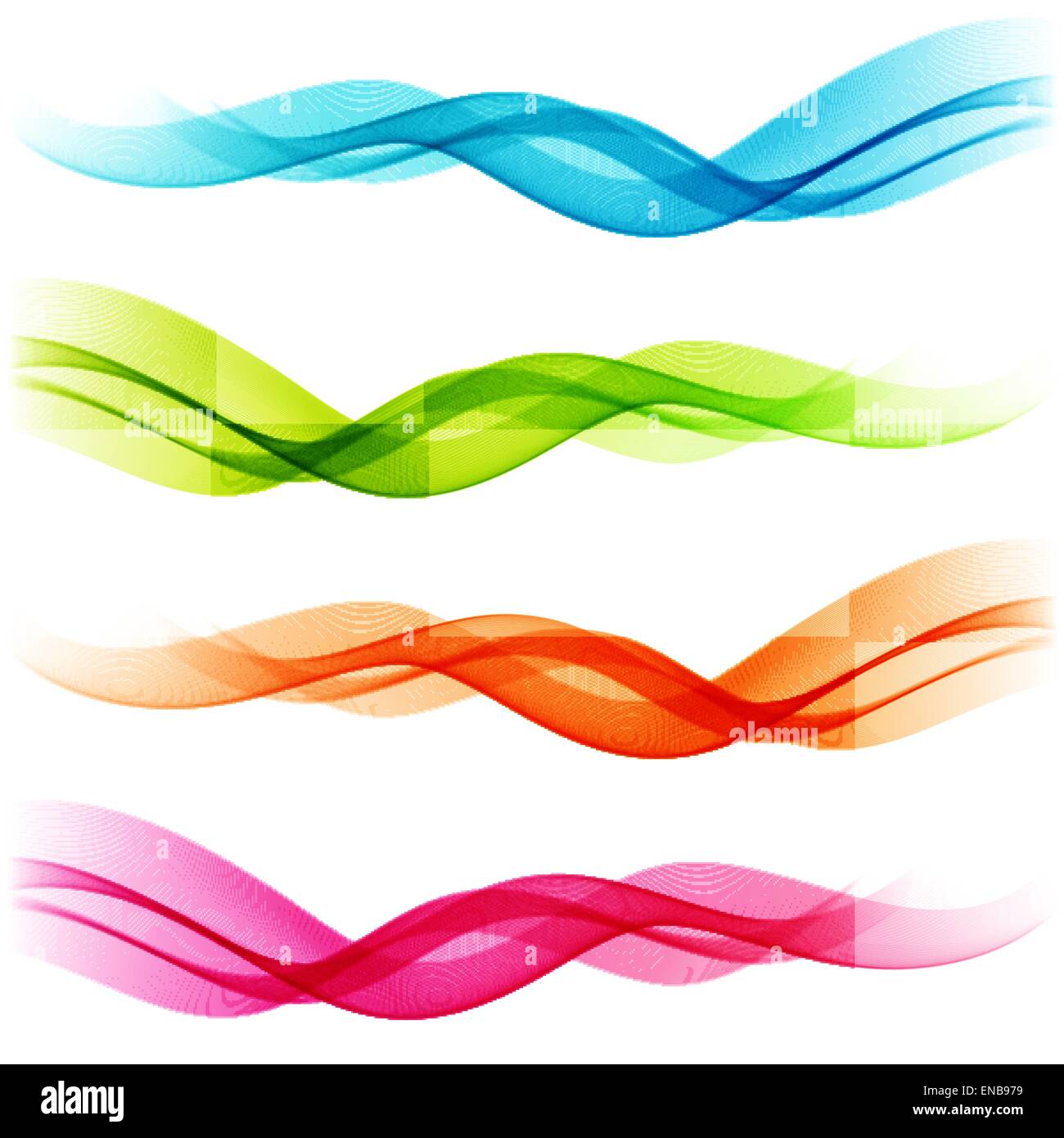 Vector Set of Abstract color transparent curved lines Stock Vector ...