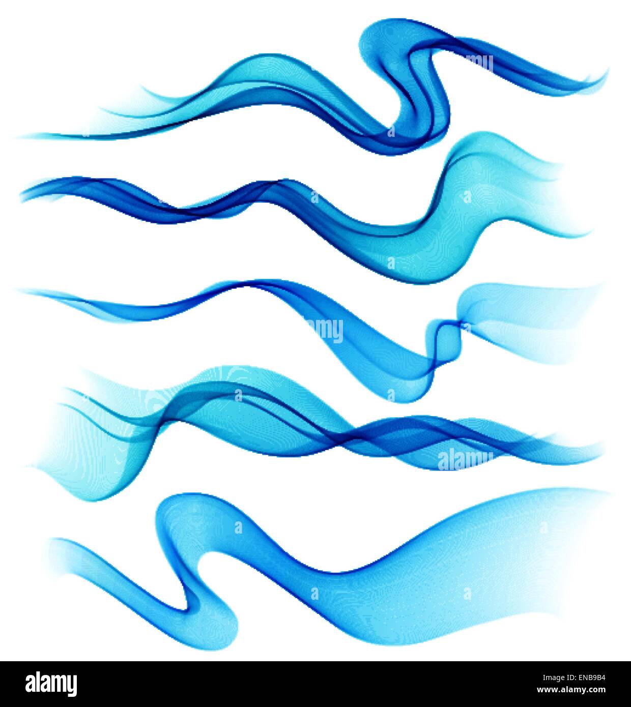 Vector Set of color Abstract smoke curved lines Stock Vector Image ...