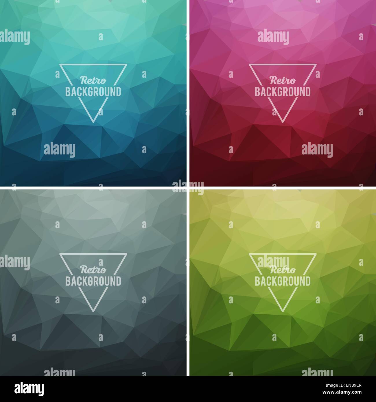 Set of color Vector Abstract retro triangle background Stock Vector ...