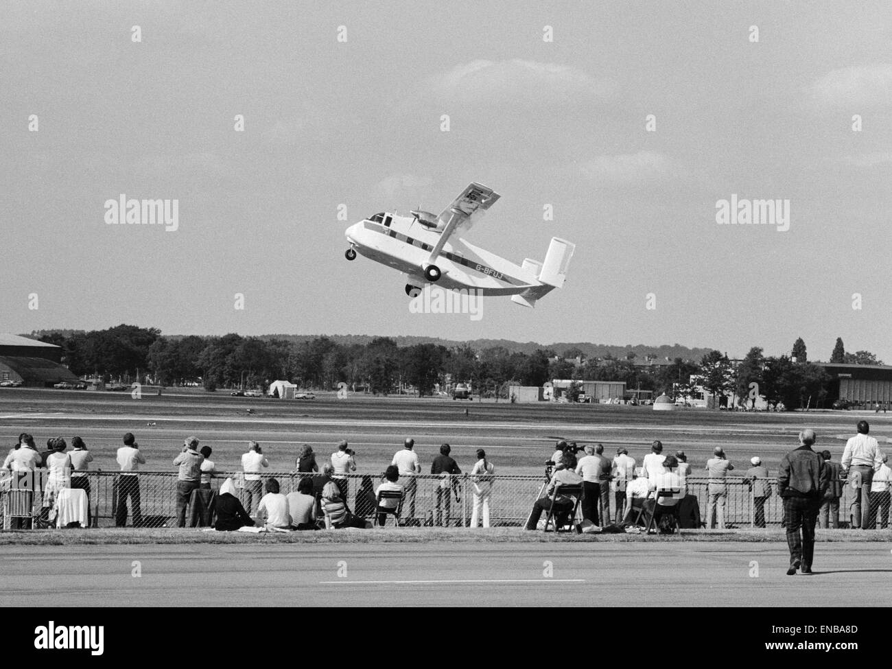 A SC7 Skyvan pictured at the Farnborough Air Show. 5th September 1978. Stock Photo