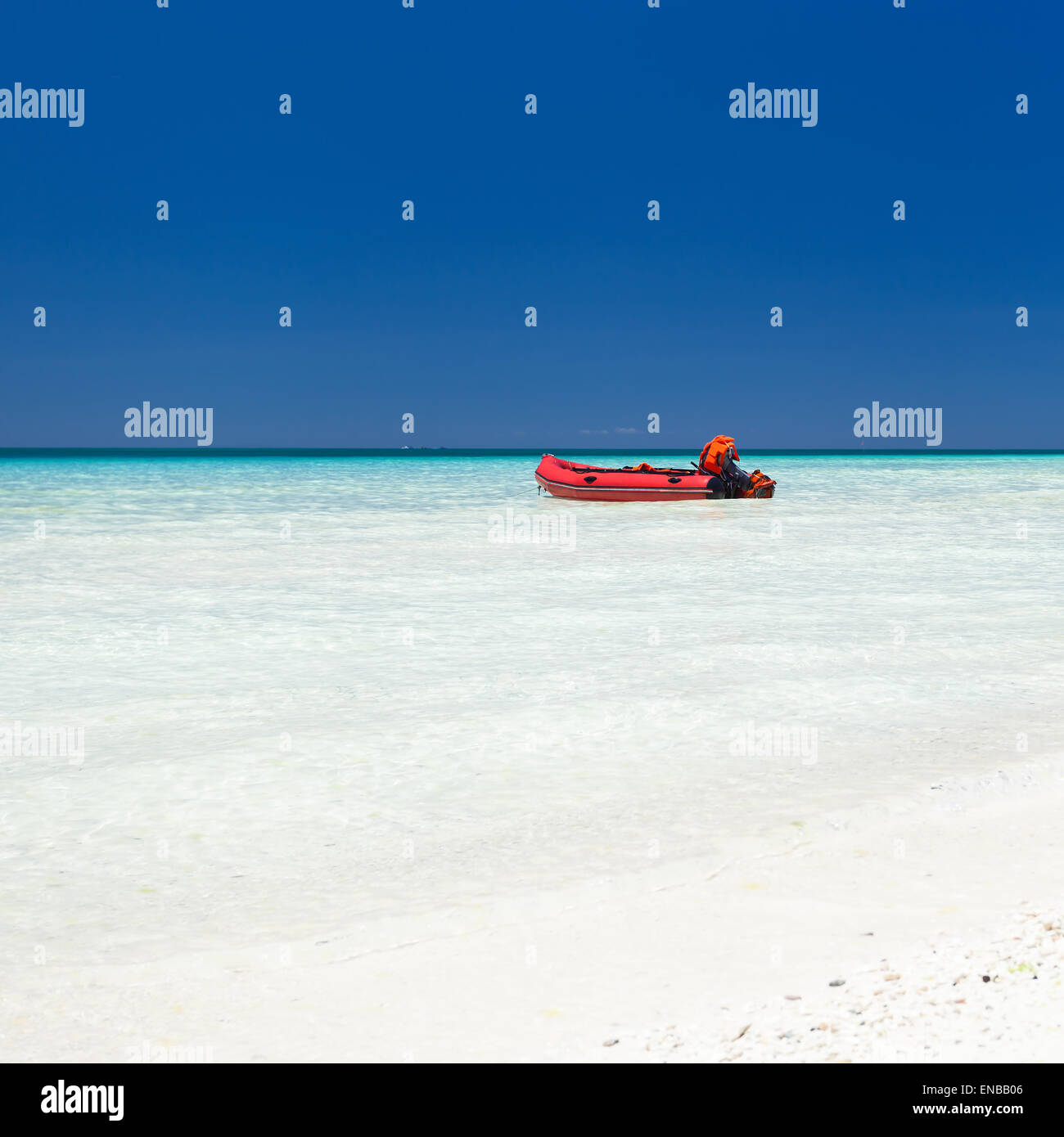 Rescue inflatable boat on the water, Philippines, Boracay Stock Photo ...
