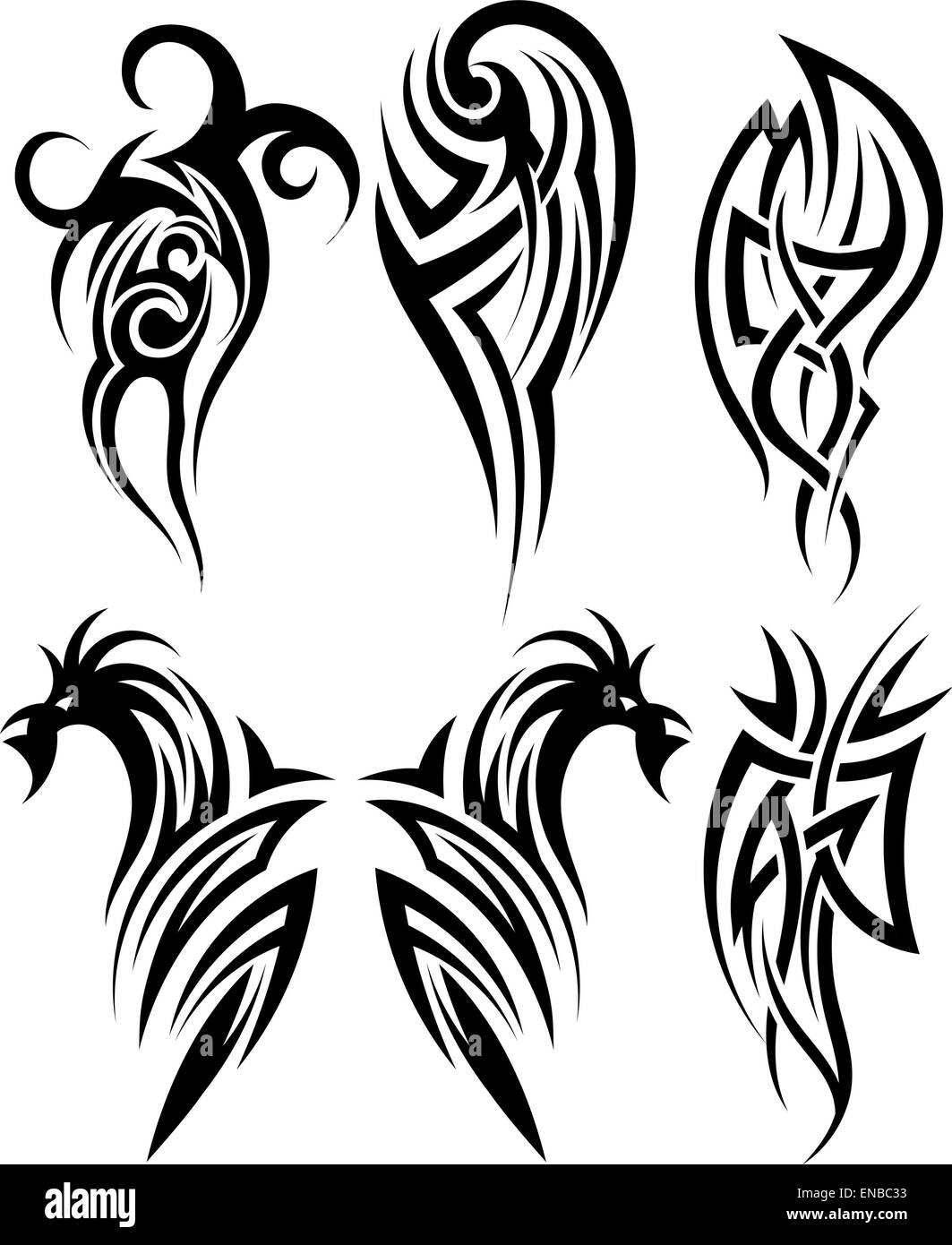 Set of tribal tattoos. EPS 10 vector illustration without transparency ...