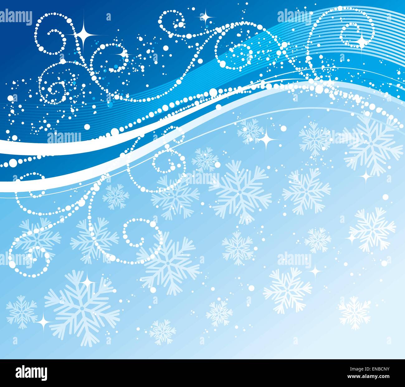 Vector illustration Christmas blue background with snowflakes Stock ...