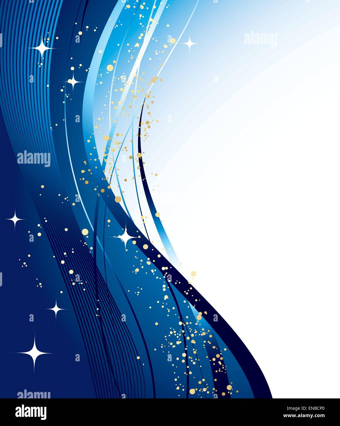Vector Blue christmas background with wave and star Stock Vector Image ...