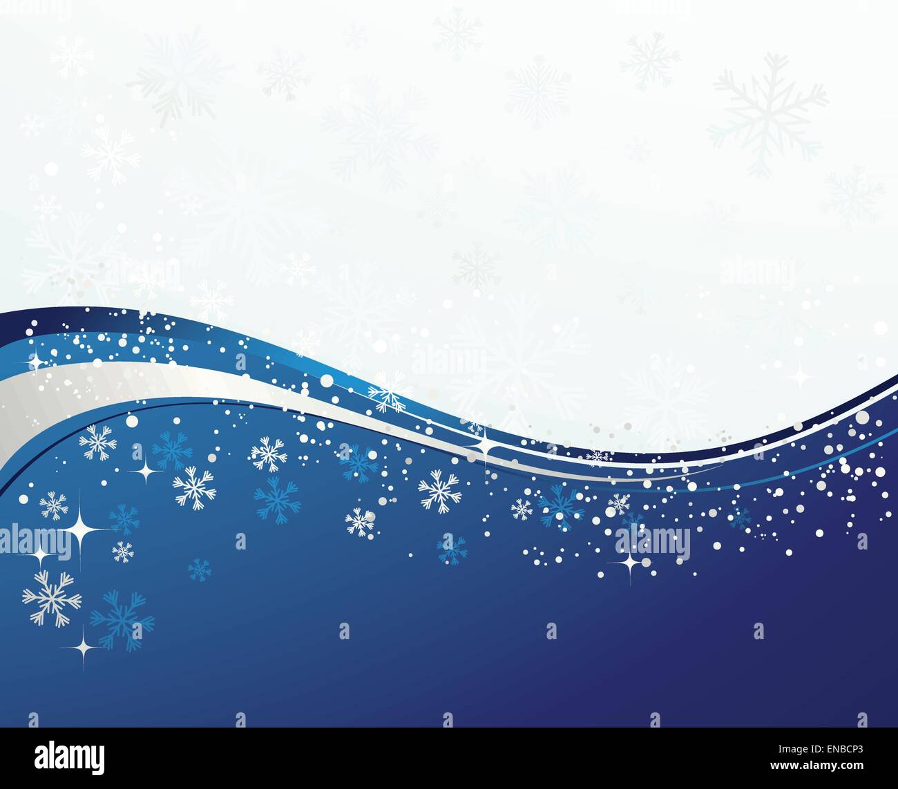 Vector illustration Christmas blue background with snowflakes Stock ...