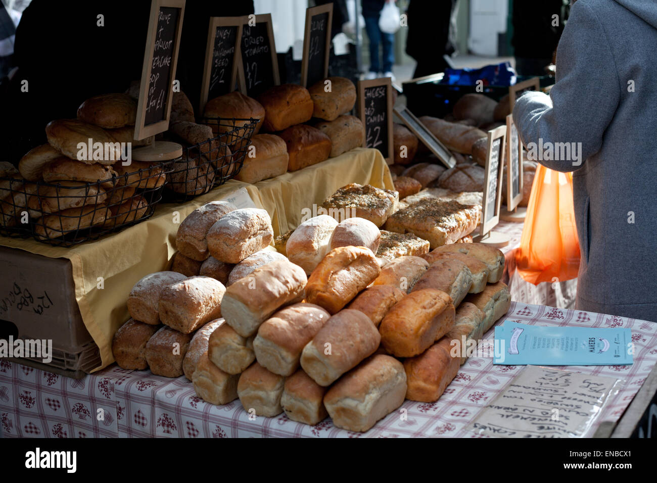 Bread stall food market Stock Photo