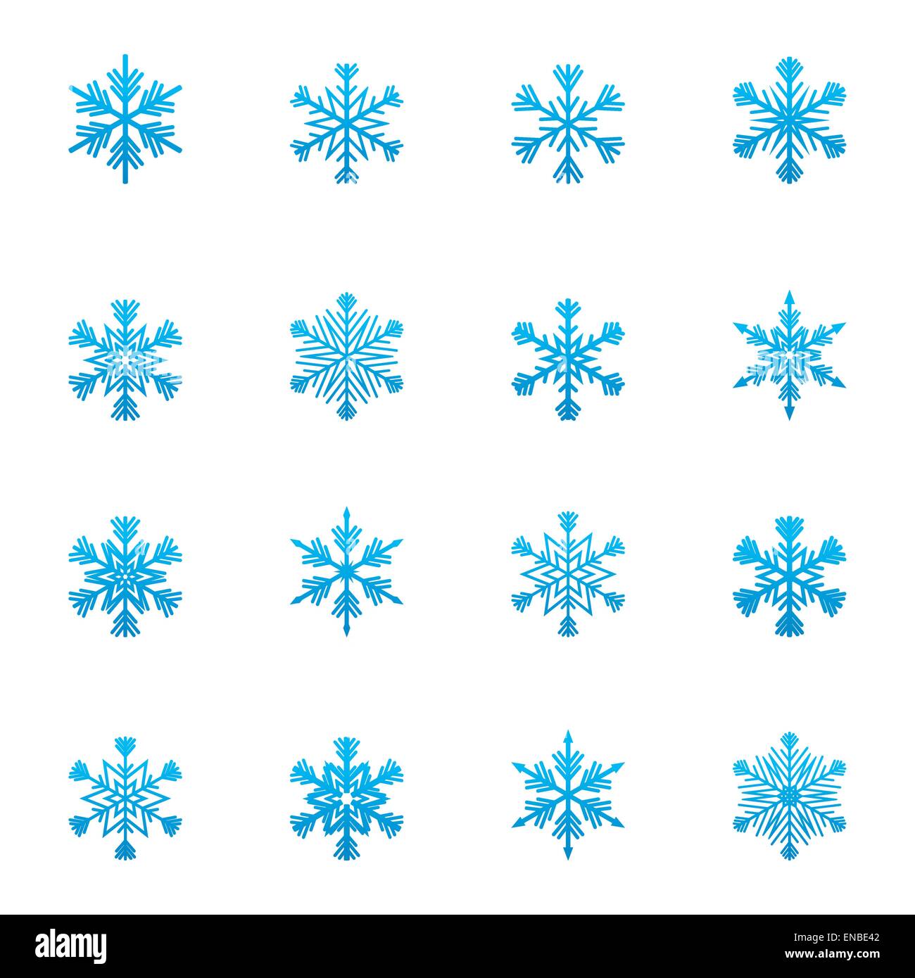 Vector Set of blue snowflakes icon CMYK EPS 8 Stock Vector Image & Art ...