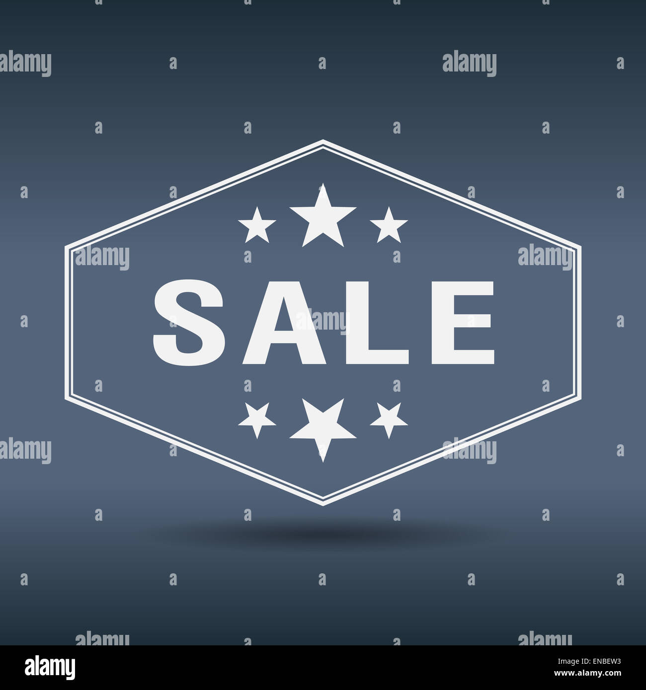 sale hexagonal white vintage retro style label Stock Photo - Alamy
